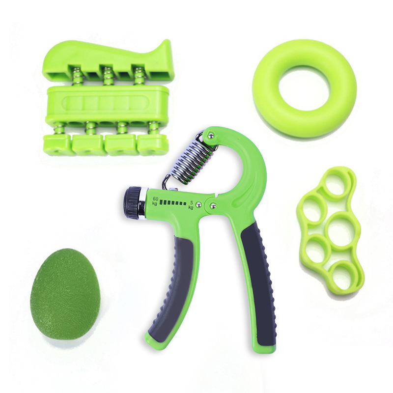 Entrenamiento de fuerza de agarre Dispositivo de fuerza de dedo de silicona de cinco piezas Bola de huevo Dispositivo de fuerza de brazo extendido anillo de agarre de piano