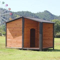 屋外実木犬屋防雨中型小型犬小屋犬舎庭別荘日焼け止め通用防水