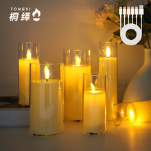 定制可充电遥控led电子蜡烛灯餐厅装饰酒店音乐会仿真石蜡氛围灯