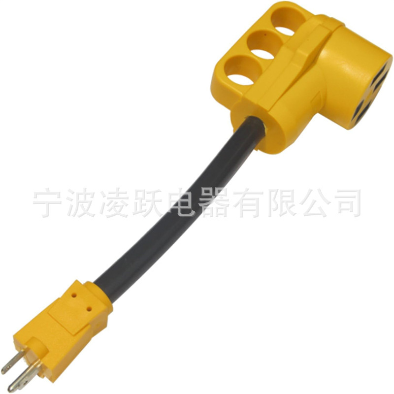 Leisure 90 Degree Dogbone Rv Adapter - 15 Amp Male to 50 Amp Female Twist Lock