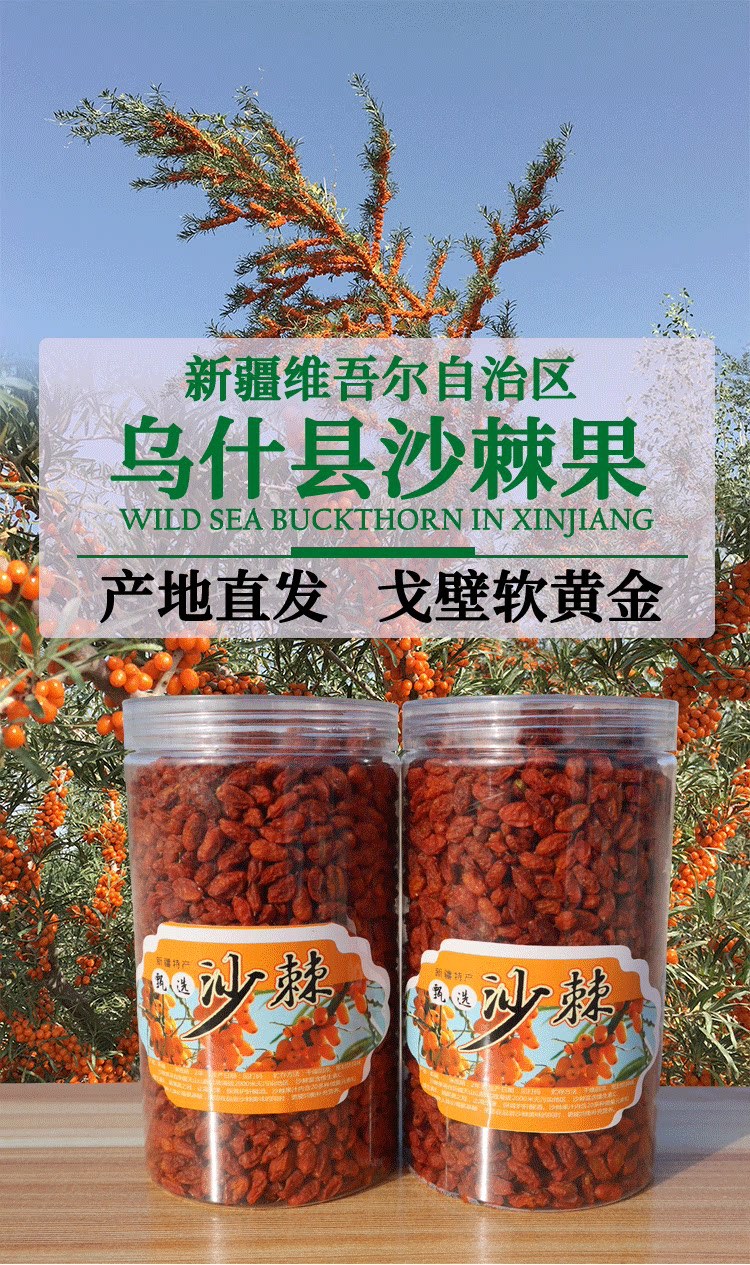 Sea Buckthorn Fruit Sha Ji 500g Wild Xinjiang Dried Berries for Tea Jam and Powder Making overview