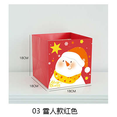 03 muñeco de nieve rojo 5 / paquete; cartón blanco; 18 * 18 * 18cm 5 / paquete