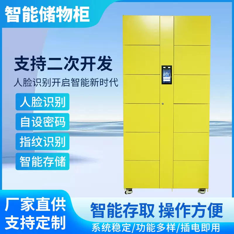 智能储物柜商超电子存包柜人脸指纹密码寄存柜联网扫码共享储物柜