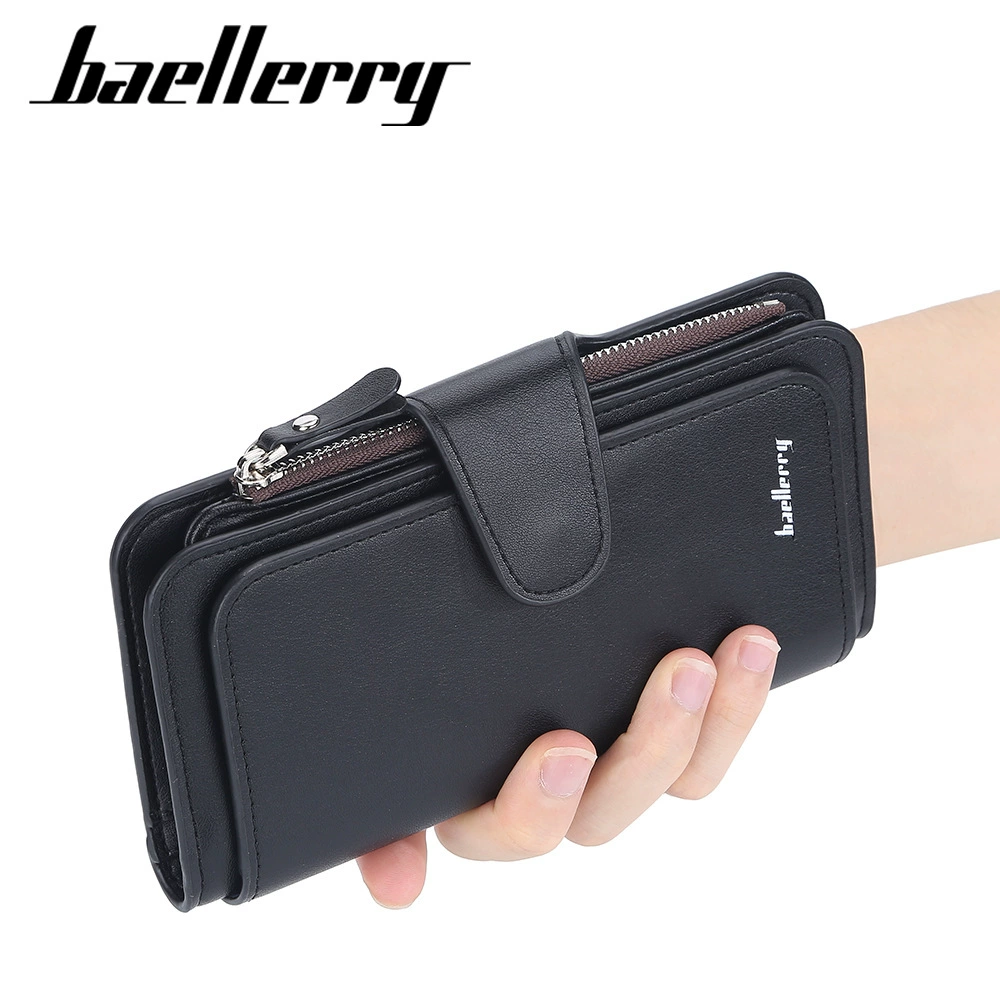 Long wallet, hand loop bag with zipper, small clutch bag, Korean style