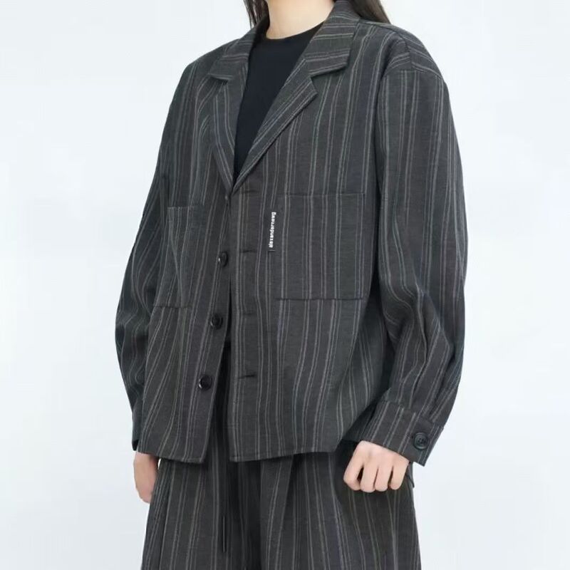 2026 New Trendy Old Money Style Striped Casual Loose Hong Kong Style Suit 2026 New Trendy Old Money Style Striped Casual Loose Hong Kong Style Suit