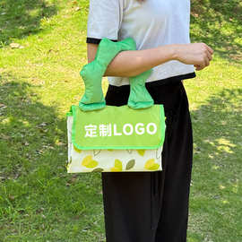 卡通异形手提牛津布野餐垫定制logo图案加厚防水春游野餐定做尺寸