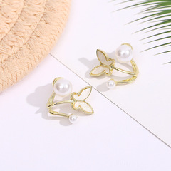 S925 Silver Needle Korean Style Butterfly Pearl Earrings, Elegant and Sweet, 2023 New Arrival Trendy Light Luxury Fashion Ear Drops for Women