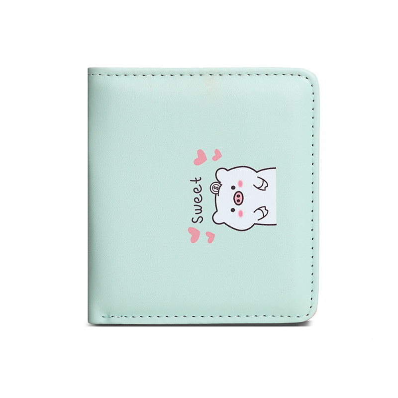Nuevo bolso de cambio plegable para mujeres estilo coreano bolso de tarjetas multifuncional impresión de dibujos animados en el viento simple pequeño fresco