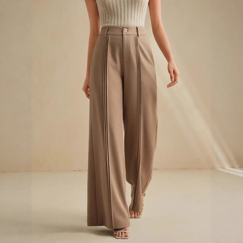 Commuting Versatile Solid Color Slim-Fit Professional Pants High-Waisted Drapey High-End Wide-Leg Women's Suit Pants Commuting Versatile Solid Color Slim-Fit Professional Pants High-Waisted Drapey High-End Wide-Leg Women's Suit Pants