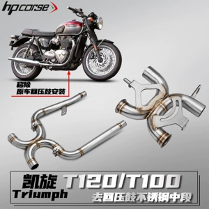 Triumph Bonneville T100/T120 motosiklet qaz borusu paslanmayan polad orta hissə