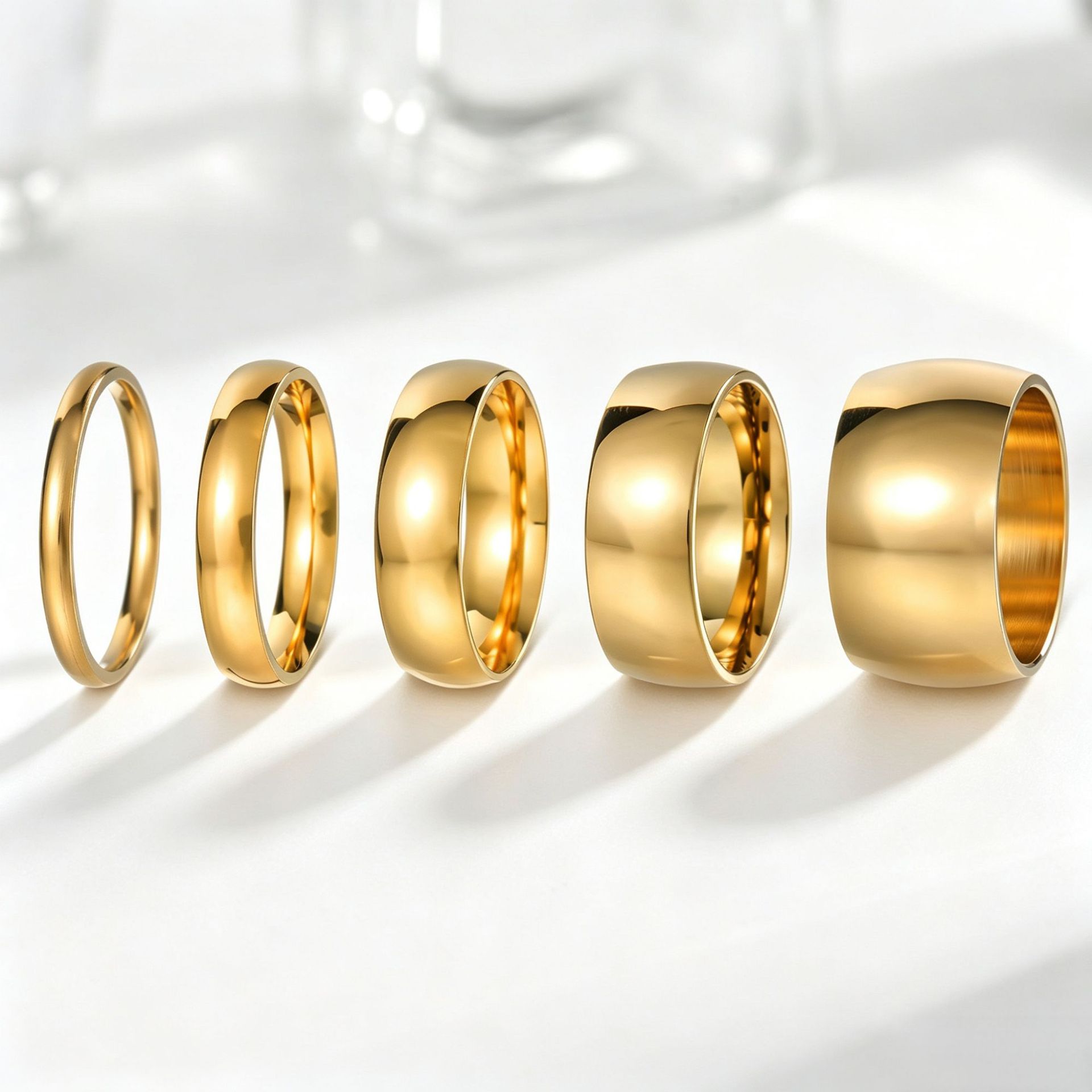 Factory wholesale in stock: Stainless steel curved plain rings, fashionable light luxury plain rings for couples, trendy hand accessories