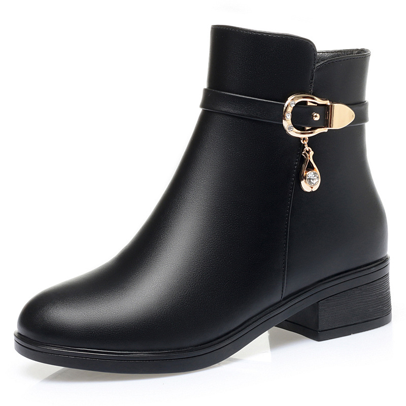 Keep warm comfortable casual boots with zipper