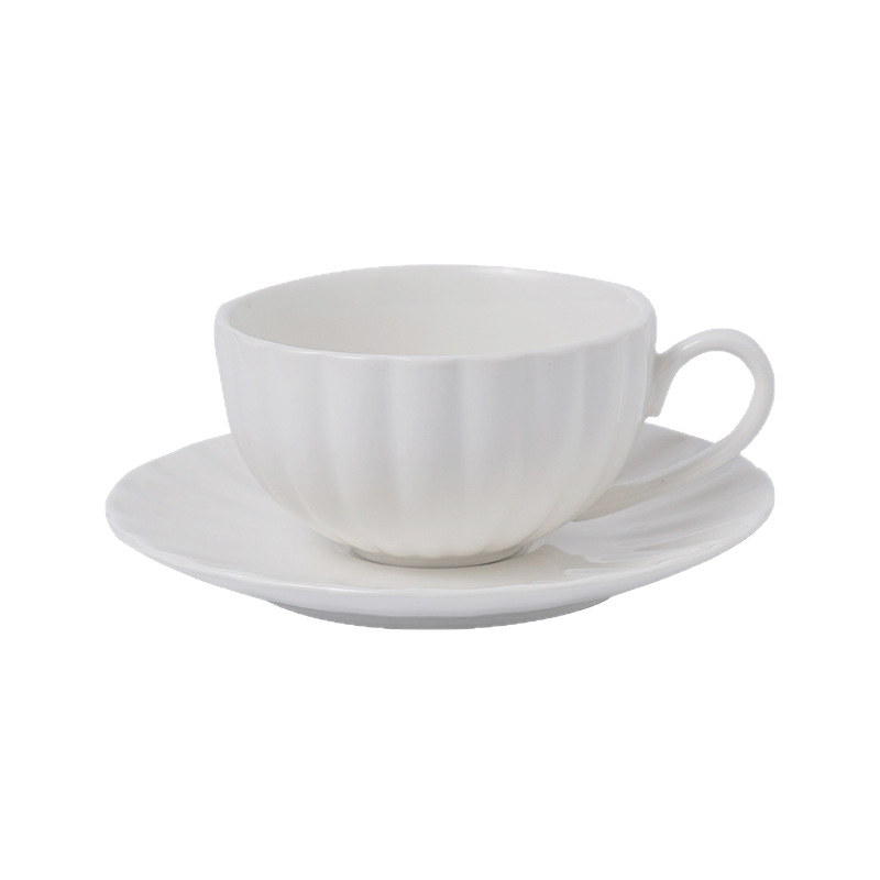 Tazas de café blancas transfronterizas, tazas de calabaza de cerámica, platos de tazas de agua de estilo europeo, tazas de alojamiento de hoteles, tazas de esmalte de color