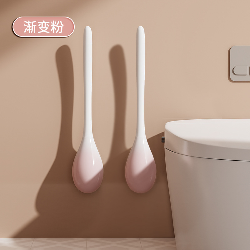 2024 nuevo cepillo de inodoro hogar sin ángulo muerto montado en la pared inodoro lavado artefacto crema estilo inodoro cepillo