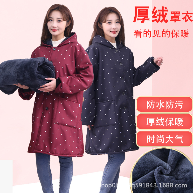 Nuevo tipo de abrigo a prueba de agua, a prueba de aceite, abrigo de lana gruesa, abrigo de invierno, abrigo de invierno a prueba de viento, abrigo largo para el hogar