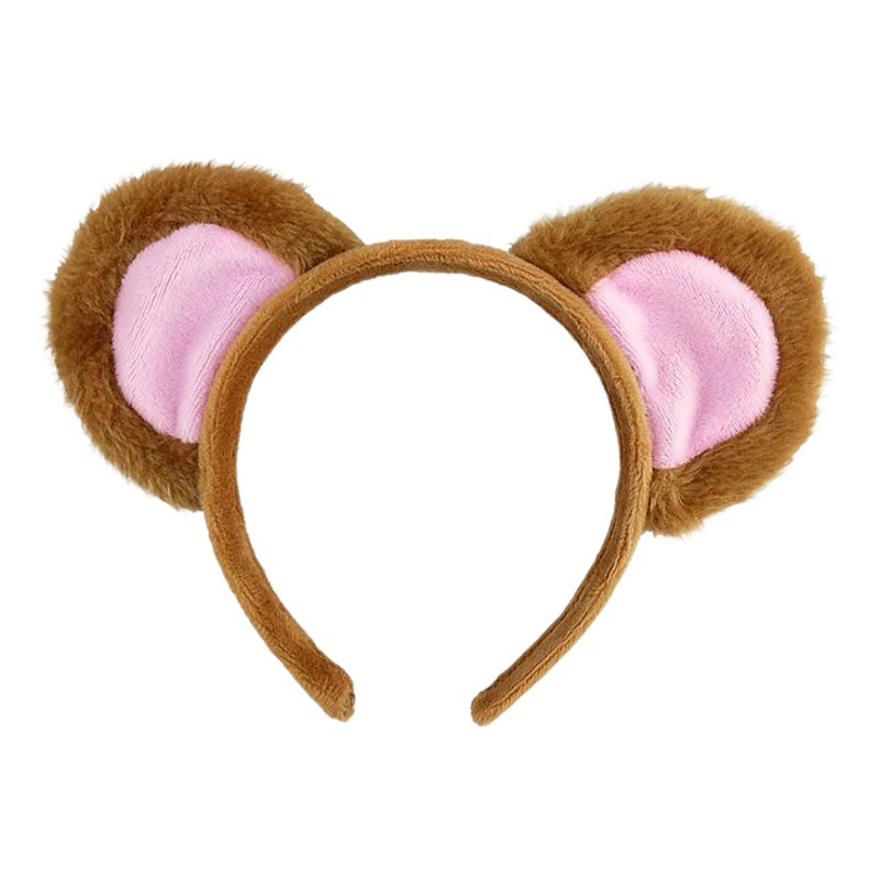Nuevo super suave pequeño mono diadema Halloween rendimiento tocado apoyos pequeño oso pardo diadema oso tocado