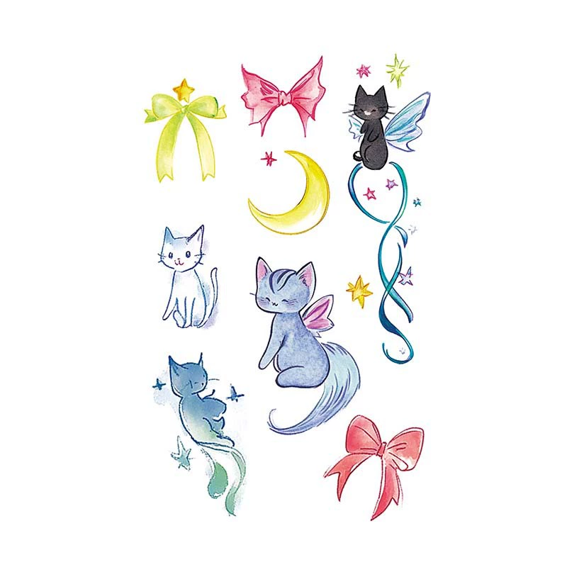 Small tattoo stickers with bow, waterproof watercolour, long-term effect