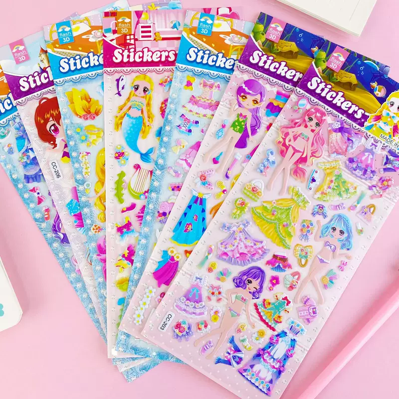 Award for kindergarten, children's three dimensional sticker, cute dinosaur for dressing up, in 3d format, Korean style, factory direct supply