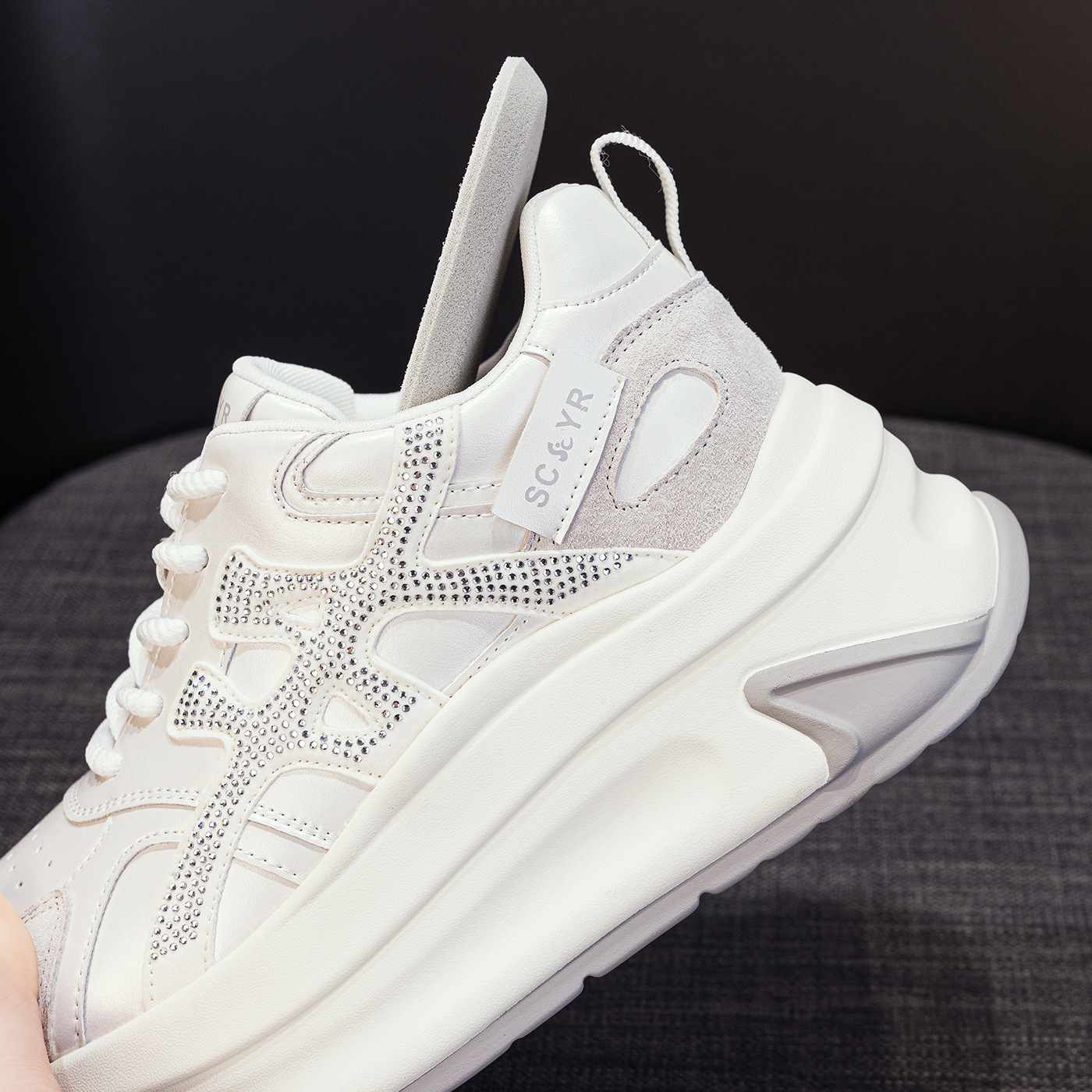 Giày sneaker nữ đế dày tăng chiều cao phong cách cổ điển mới thu 2026 — M2916- 1m màu, M2916-1 màu đỏ, M2916-1 màu vàng chi tiết 35