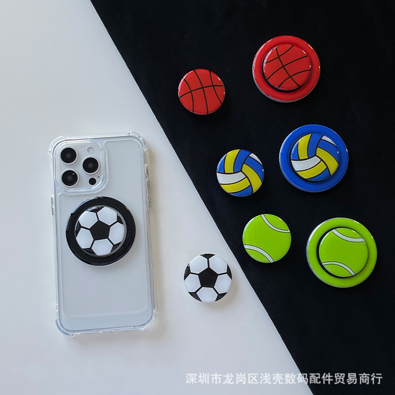 New fun football basketball mobile phone airbag bracket desktop lazy special magnetic bracket retractable rotating women