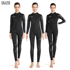 New 3mm wetsuit women's long-sleeved one-piece wetsuit surfing suit thickened warm snorkeling wetsuit swimsuit