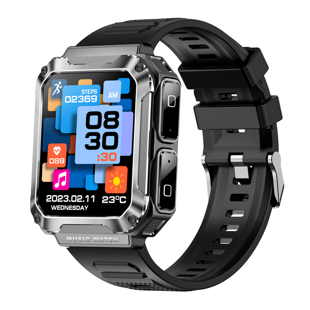 Transfronterizo T93 presión arterial frecuencia cardíaca monitoreo de oxígeno en sangre deportes reloj inteligente TWS auriculares bluetooth reloj inteligente dos en uno