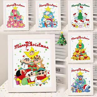 Christmas Diamond Painting MerryChristmas Diamond Sticker Children Handmade DIY Masonry Painting Cross Border Wholesale