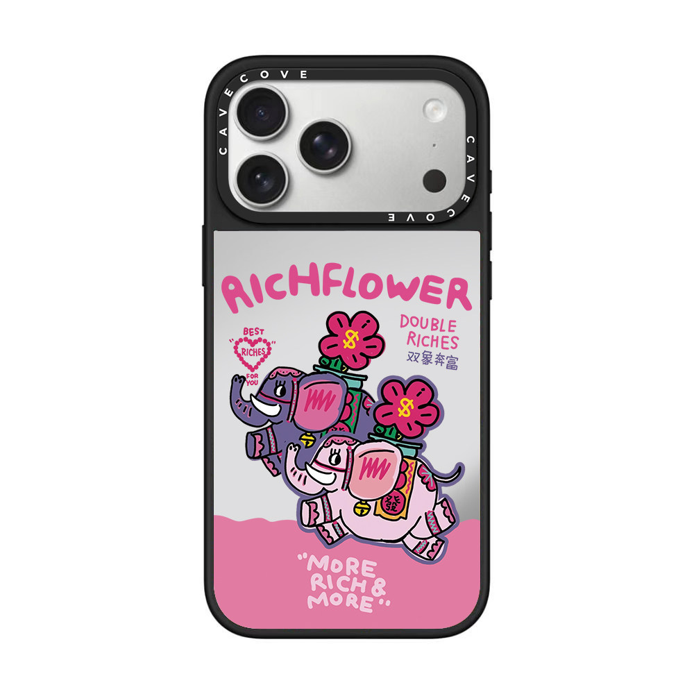 RICH FLOWER 돈 꽃 금에 꽃 추가 적용 애플 17promax 휴대전화 케이스 16 창의 15 마년
