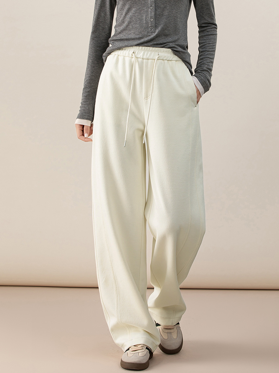 Quần culottes nữ ống rộng cạp thun co giãn chất liệu lyocell len mềm mại dáng chuối — màu tím mận