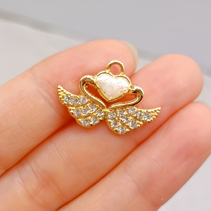金色史迪仔挂件配饰俏皮大耳朵吊坠卡通水晶合金配件DIY手链服饰|undefined