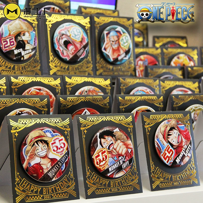 Бейдж дня рождения Comic Factory ONE PIECE Лuffy Zoro Chopper Sanji Nami стойка для бейджей на день рождения