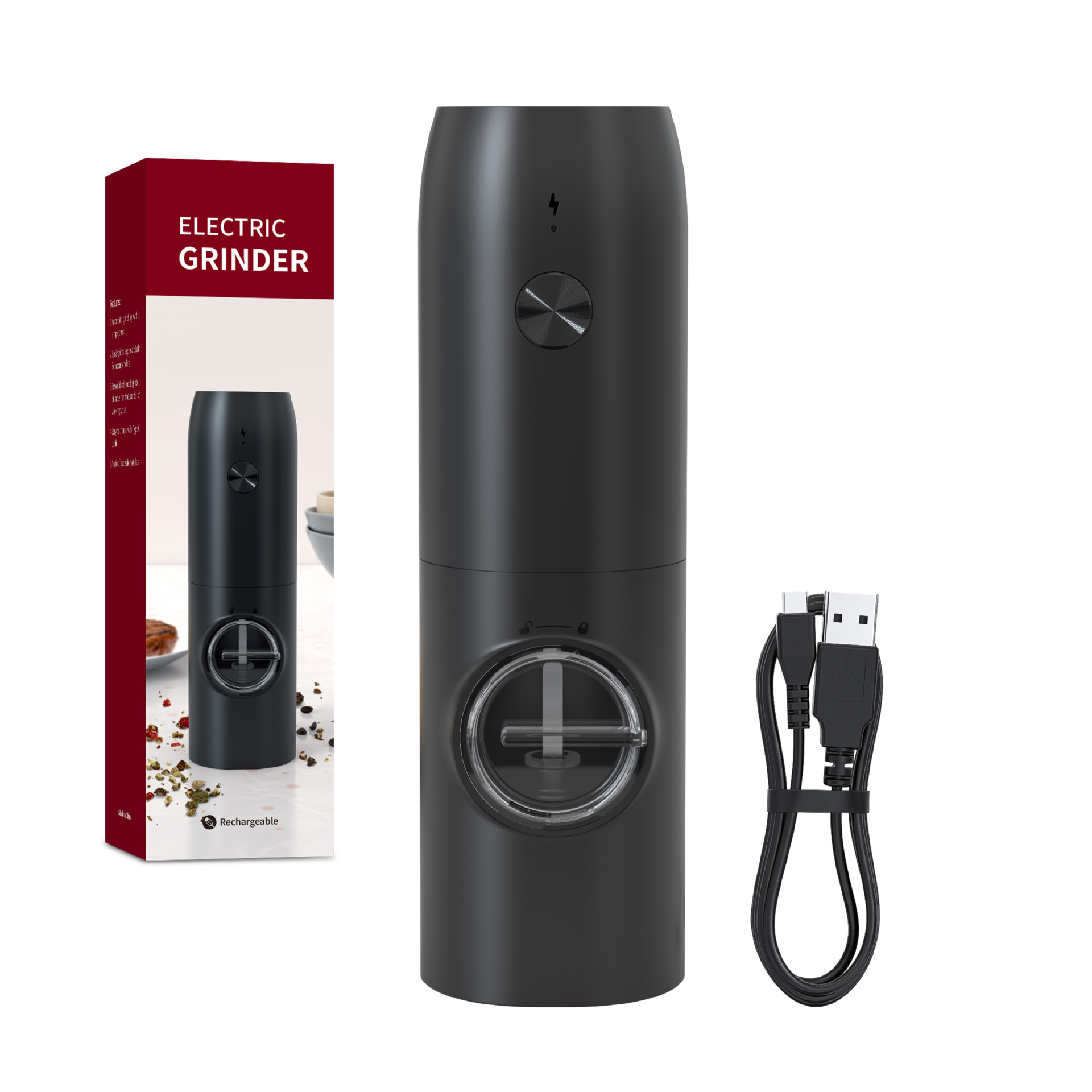 Molinillo Eléctrico de Pimienta de ABS Recargable USB para Cocina image 8