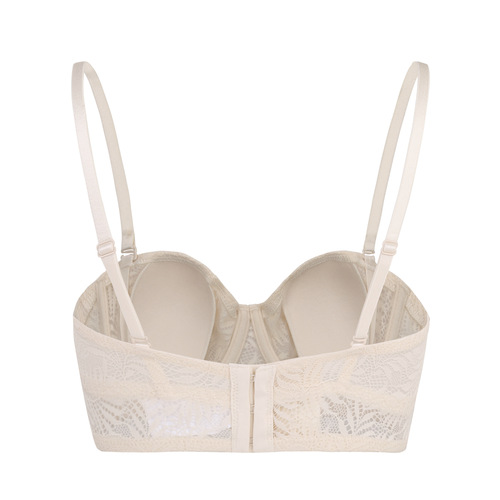 French sexy lace embroidered underwear women's soft steel ring push-up anti-sagging bra