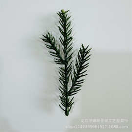 仿真植物仿真松针12CM三叉立体多面松针枝圣诞树圣诞圈装饰PE松叶