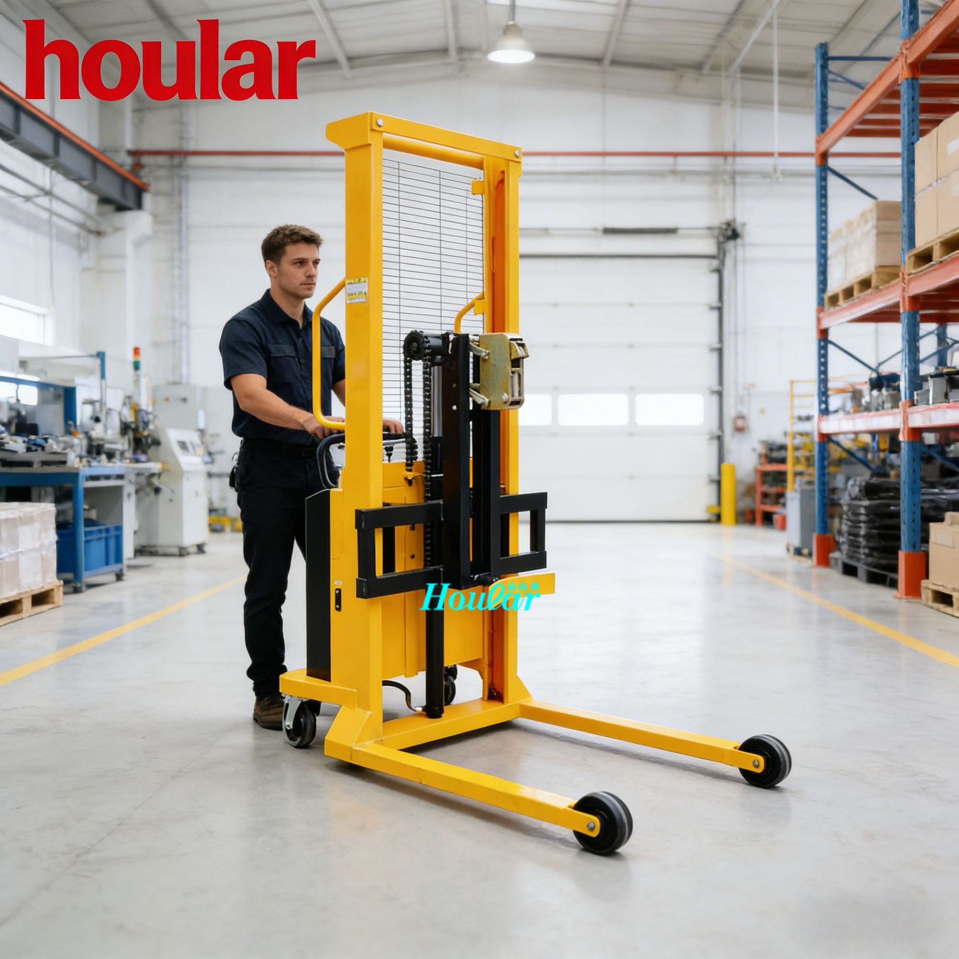 DT500电动油桶堆高车500kg升1.6米鹰嘴叼扣式油桶装卸货车叉车