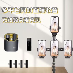 S16 ワンショットマルチレシーブマイク、ワンツーサリー、複数の携帯電話、マルチプラットフォーム、同時にライブブロードキャスト、ワイヤレスラベリアマイク