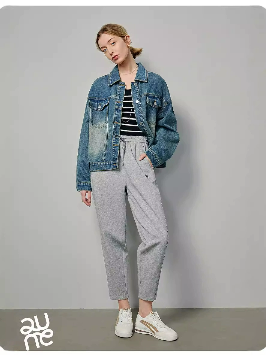 Tide, denim jacket, autumn long-sleeve, for teenagers, loose fit, oversize
