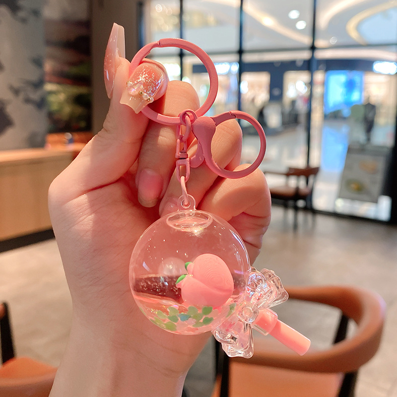 Cartoon Dream Bear Girl Keychain leche rosa muñeca adorable bolso de pareja colgante pequeño regalo al por mayor