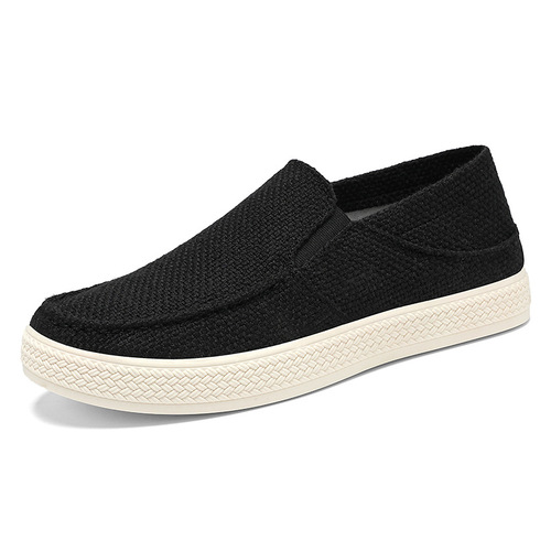 Low-top casual summer comfort slip-on shoes for men, mesh surface, breathable, Old Beijing style cloth shoes for men