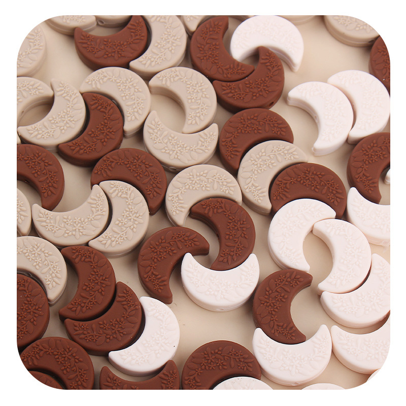 Amazon nuevo bebé de dibujos animados luna impresión molar dientes dientes dientes joyas joyas creativo accesorios de cadena de chupete de bricolaje