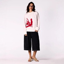 提花季节秋冬跨境欧美ins潮流跨境服装2k毛衣款高街男女个性Y圆领