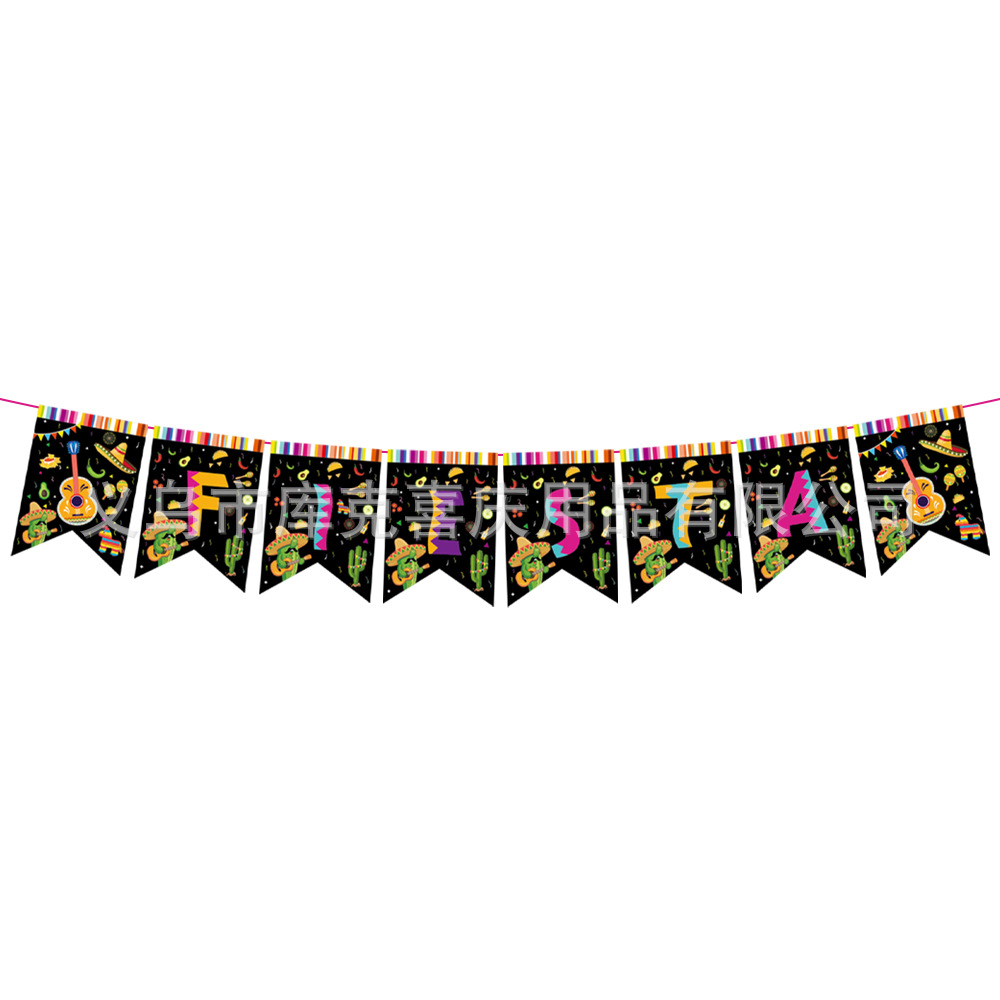 Nuevo México carnaval fiesta vajilla decoración suministros Festival tire bandera cena placa papel tejido decoración traje