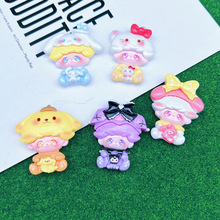 卡通三丽鸥可爱配件树脂奶油胶diy手工车载发饰冰箱贴钥匙扣材料