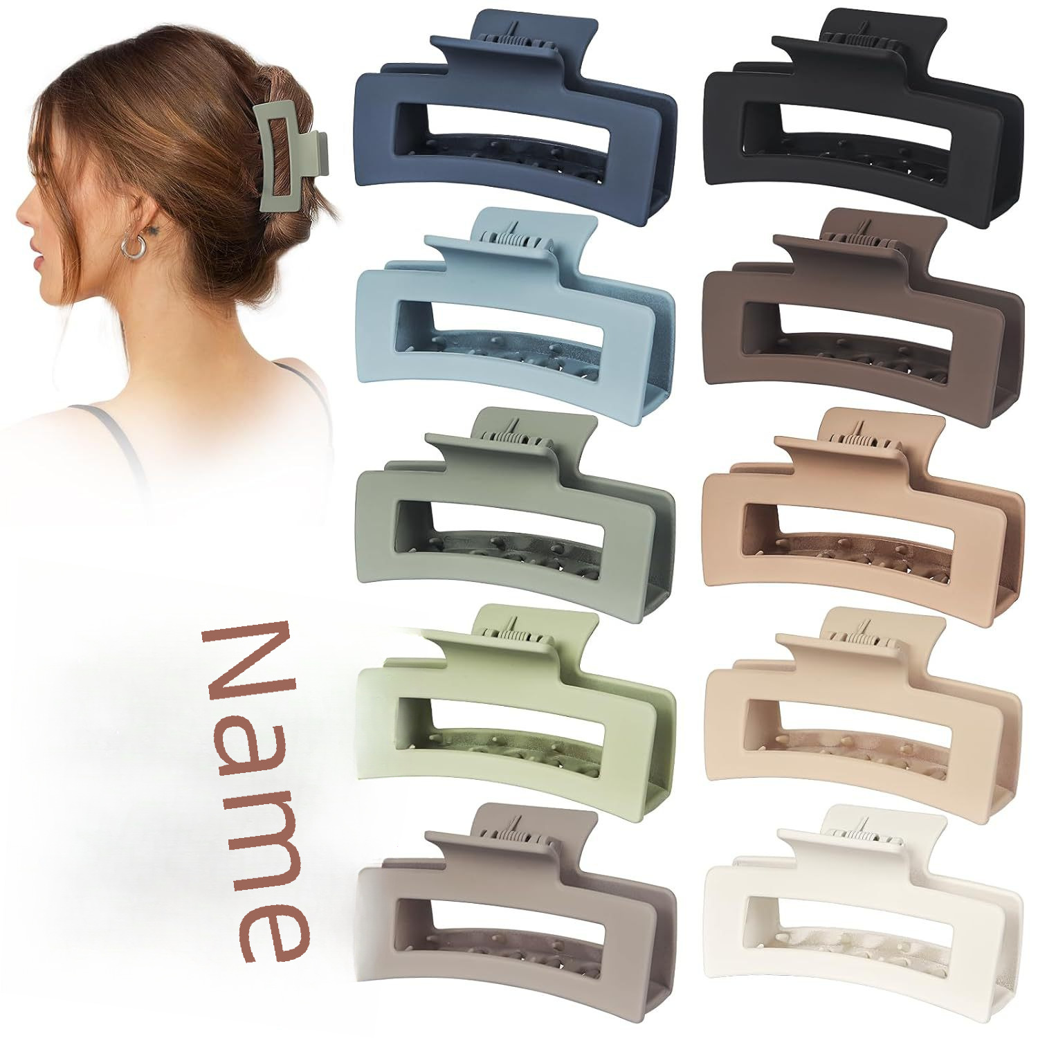 Copricapo europeo e americano transfrontaliero lungo quadrato grande fermaglio per capelli testa smerigliata fermaglio per capelli vernice di gomma accessori per capelli antiscivolo_voghion.com