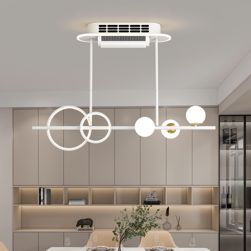 Voz fuera de línea de espectro completo gran viento ventilador sin hoja lámpara de techo moderna simple sala de estar dormitorio paquete de lámparas