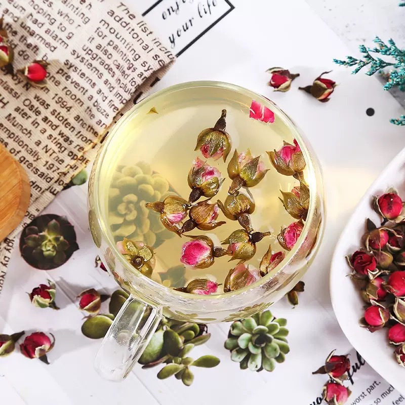Golden Edge Rose Tea 500g Canister Yunnan Jinbian Mei Gui Dried Rose Buds Loose Herbal Flower Tea specifications