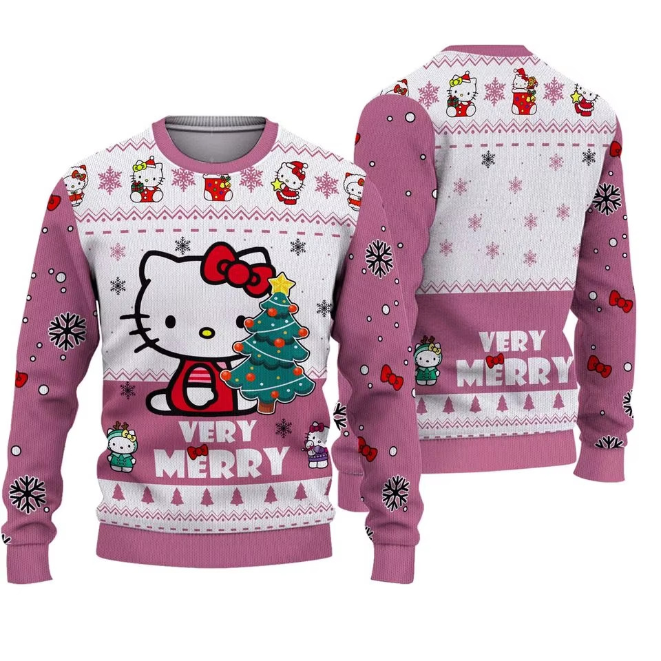 Venta directa de fábrica hombres casuales de todo fósforo hombro de manga larga suéter suelto cuello redondo estampado digital 3D spot