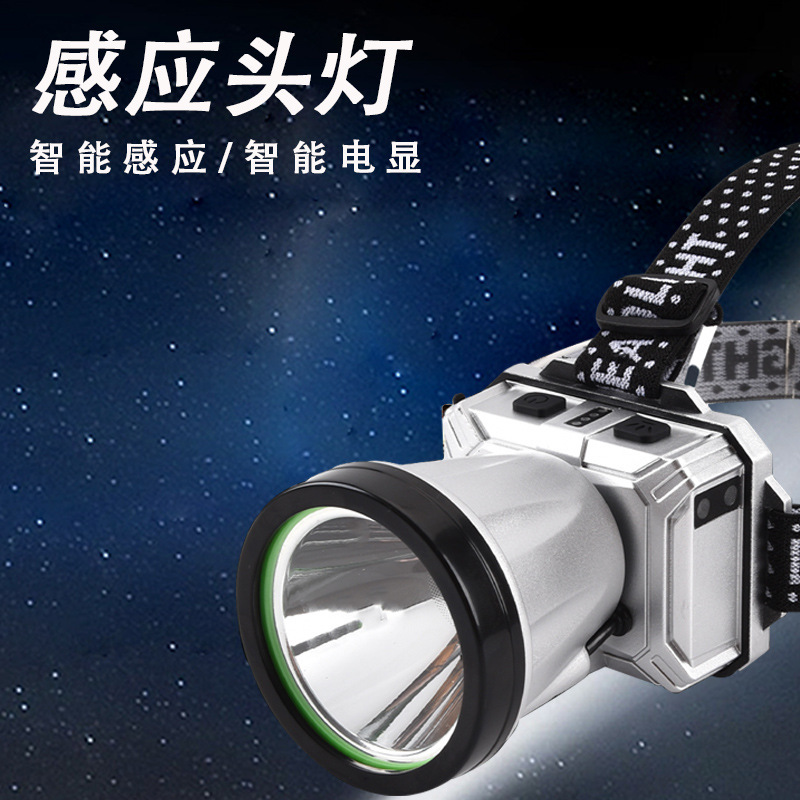 Nuevo sensor inteligente faro al aire libre portátil LED noche pesca resalte iluminación montado en la cabeza faro recargable