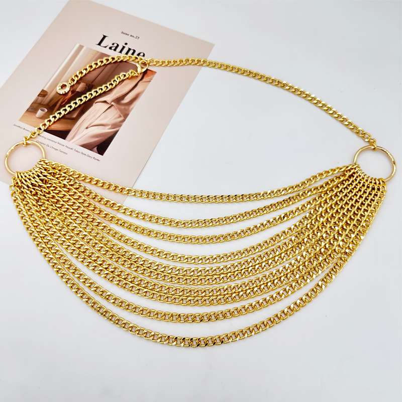 Sweet Solid Color Alloy Chain Women's Waist Chain 1 Piece display picture 6