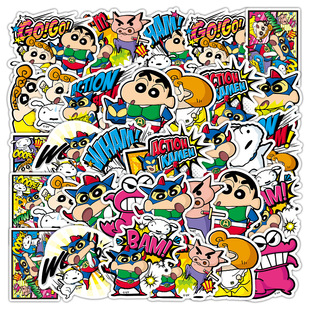 Crayon Shin New Sticker Funny Cartoon Animation Cute Decoration Children's Hand Account Notebook Refrigerator Waterproof Sticker